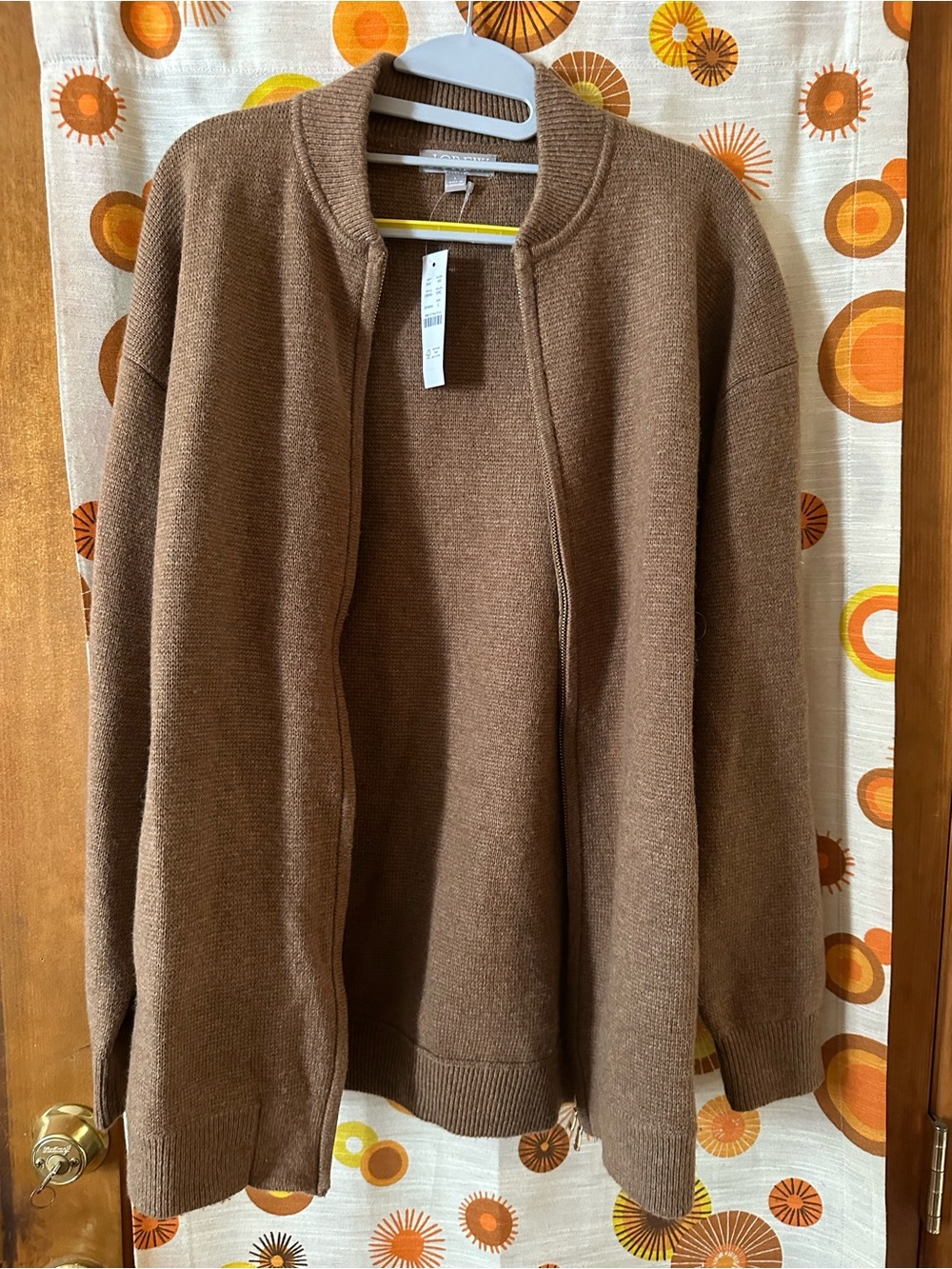 J. Crew Women's Brown Open-Front Knit Cardigan